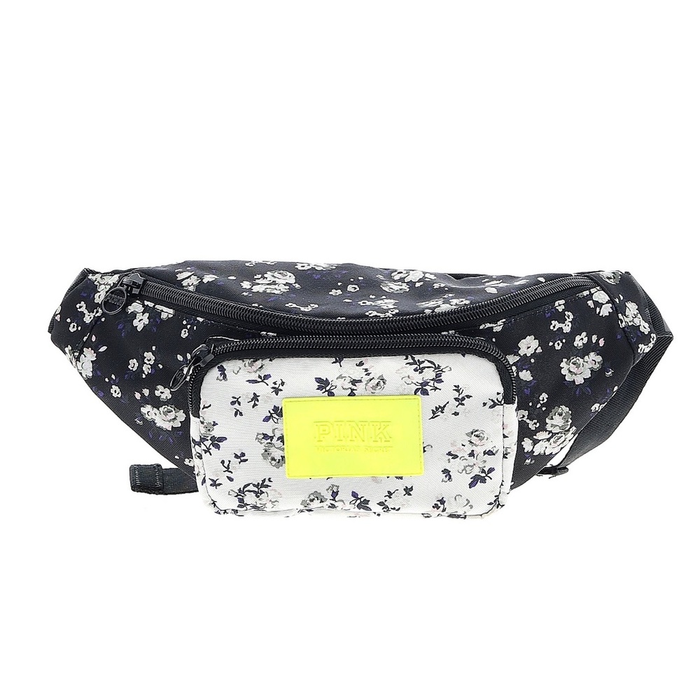 NWOT PINK Victoria’s Secret Floral Belt Bag, Black/White/Yellow